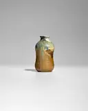 Jean-Joseph Carriès, Vase, glazed stoneware, incised 'Jean CArries 10', ink mark 'H'