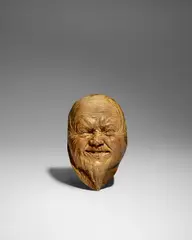 Jean-Joseph Carriès, Mask, glazed stoneware, incised 'Jean LAcarries'