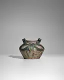 Henri-Leon Charles Robalbhen, Vase, glazed stoneware with applied handles, glaze mark 'Robalbhen Paris 1892'
