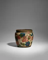 Édouard Dammouse, Vase, glazed stoneware with highlights in gilt, glaze mark 'Ed