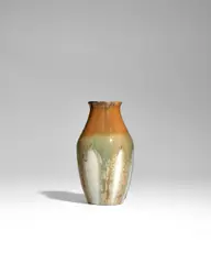 Vase by Auguste Delaherche, glazed porcelain, overglaze mark in green 'Ag, sold Apr 2025