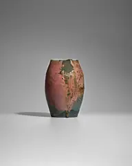 Vase by Auguste Delaherche, glazed stoneware, incised monogram 'AD', and overglaze mark 'a Legrand (?) Delaherche', sold Apr 2025