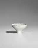 Auguste Delaherche, Bowl, glazed porcelain with carved rim, glaze mark 'ag Delaherche' and order cypher