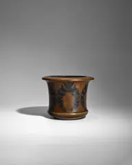 Jardinière by Émile Decoeur, glazed stoneware, decorated with garlands, incised 'EDecoeur', sold Apr 2025