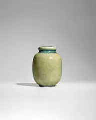 Vase by Émile Decoeur, crackle-glazed stoneware, incised 'EDecoeur', sold Apr 2025
