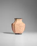 Émile Decoeur, Quadrilobed Vase, glazed stoneware, interior glazed in dark blue, incised 'EDecoeur'