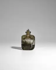 Maurice Marinot, Flacon with Stopper, internally decorated glass with hand polishing, acid stamp 'marinot'