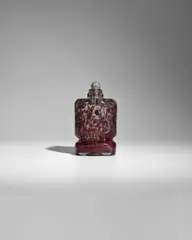 Maurice Marinot, Flacon with Stopper, internally decorated glass, engraved 'marinot'