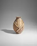 René Buthaud, Vase, craquelure glazed stoneware with gilt highlights, glaze mark 'J