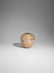 René Buthaud, Vase, craquelure glazed stoneware with gilt highlights, glaze mark 'RB'