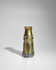 Vase by Tiffany Studios, favrile glass, engraved 'L, sold Apr 2025