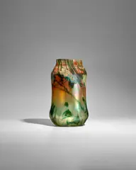 Tiffany Studios, Large Paperweight Vase, internally decorated glass, open aperture to base, engraved 'L