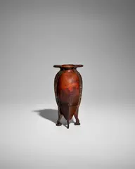 Jean Dunand, Dinanderie Vase aux Cobras, cast, patinated and cold painted bronze with gilt highlights, inner top rim engraved 'JEAN DUNAND', brass liner engraved 'VASE SERPENT'