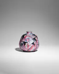 Camille Faure, Vase, enameled metal, gilt mark 'C