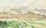 John Northcote Nash R.A., China Clay Dumps, St Austell, watercolour and pencil on paper