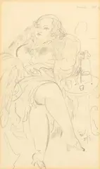 David Jones C.H. C.B.E., Marine Hotel, Sidmouth; February 1937, pencil on paper