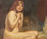 James Clark, Nude, oil on board
