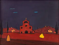 Fred Uhlman, Sicilian Landscape, oil on board