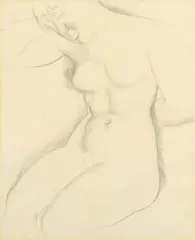 Christopher Wood, Seated Female Nude, pencil on paper