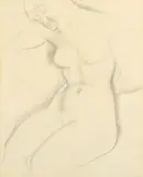 Christopher Wood, Seated Female Nude, pencil on paper