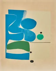Victor Pasmore R.A., Blue Movement and Green, from Kelpra/Tate Gallery Portfolio ((not in Lynton), Screenprint in colours, 1980, on wove paper