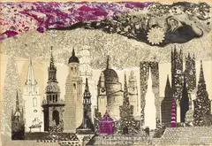 John Piper C.H., London Skyline, ink, pen and ink, gouache, pencil and collage on paper
