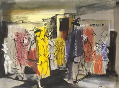 John Piper C.H., Ghosts at Lyveden, watercolour, gouache, ink, pen and ink and crayon on paper