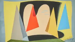 Edward McKnight Kauffer, Sketch for Checkmate, pencil and gouache
