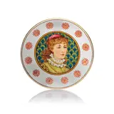 Charlotte Horne Spiers, Plate, Porcelain, glazed and painted, depicting a young lady in a central roundel