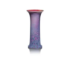 Ruskin Pottery, 'Lily' vase, shape no. 63, 1921, Stoneware, high-fired flambé glaze in tones of red, purple and blue
