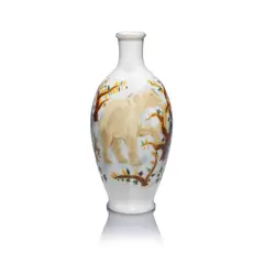 for Sèvres by Maurice Bisson, 1929, Porcelain, decorated with motifs of elephants, offered Dec 2024