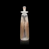 René Lalique, for Coty, Clear glass with satin finish and sepia staining