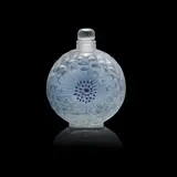René Lalique, 'Dahlia' scent bottle, designed 1931, Blue glass with satin finish and blue enamel