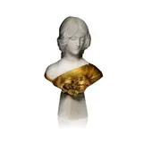 Attilio Fagioli, Bust of a maiden circa 1900, Marble and gilt bronze