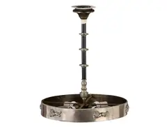 Anna Petrus, for Firma Svenskt Tenn, circa 1925, Pewter with moulded motifs of lions in relief, on an ebonsised knopped stem