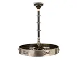 Anna Petrus, for Firma Svenskt Tenn, circa 1925, Pewter with moulded motifs of lions in relief, on an ebonsised knopped stem