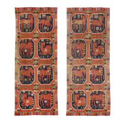 Marta Maas-Fjetterstrom, 'Röda Hästarna', pair of tapestries, designed 1930, woven before 1942