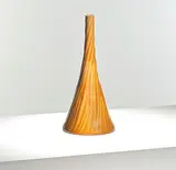 Christopher Dresser, for Linthorpe Art Pottery, 1879-82, Glazed earthenware, of tapering form, the ochre glazed ground incised with spiralling decoration