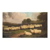 Richard Whitford, Prize sheep belonging to Russell Swanwick R.A.C. Farm, Cirencester at the Royal Agricultural Society's Show at Birmingham, 1876, oil on canvas