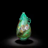 Louis Thompson and Sophie Thomas, 'Shard Vessel with Ghost Net', 2019, Freeblown glass incorporating re-used glass shards, assembled with found ocean debris