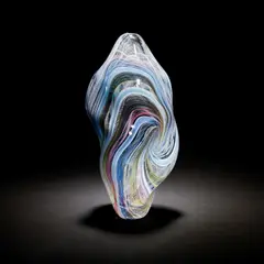 Layne Rowe, 'New Horizons' vase, Hot cane roll up, freeblown with double cup casing