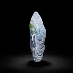 Layne Rowe, 'New Horizons' vase, Hot cane roll up, freeblown with double cup casing