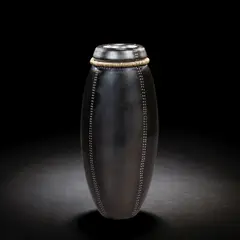Anna Dickinson, Vase, 1992, Handblown glass blank by Neil Wilkin, of ovoid form