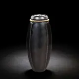 Anna Dickinson, Vase, 1992, Handblown glass blank by Neil Wilkin, of ovoid form