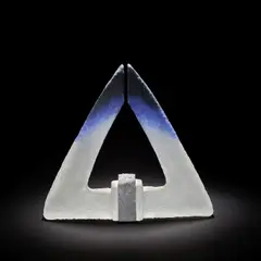 Colin Reid, 'R470', sculpture, 1992, Kiln cast glass, of triangular form, centre by a concrete plinth,