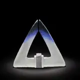 Colin Reid, 'R470', sculpture, 1992, Kiln cast glass, of triangular form, centre by a concrete plinth,