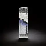 Colin Reid, 'R494' lidded box, 1992, Kiln and lost wax cast glass, polished and sandblasted with lilac and black pigment inclusions