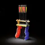 Keith Brocklehurst, 'Seven Arrows/Pursuit of the Blue Man', 1992, Kiln-cast, fused, ground, and polished glass, bonded with waxed wood, feathers, metal, and plastic