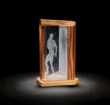 Alison Kinnaird, 'Shadow Door', sculpture circa 1992, Clear and frosted glass, etched with a human figure and shadow, within a mahogany door frame