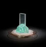 Peter Dreiser, 'Zen Garden', 1993, Yellow cased and clear glass, engraved with diamond, stone and copper wheels, surmounted atop a blown glass plate by Neil Wilkin